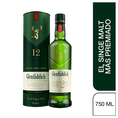 WHISKY GLEMFIDDICH 750ML 12 ANOS